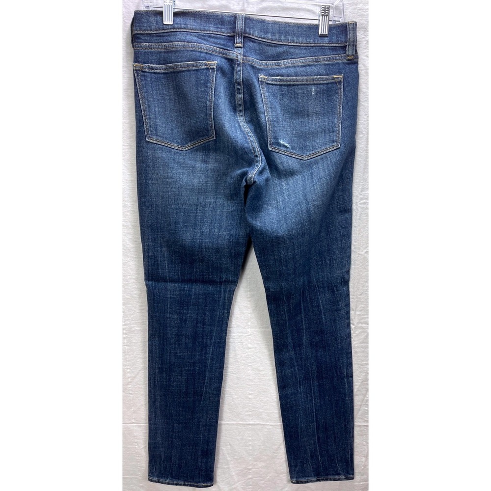 J.Crew Womens Stretch Denim Jeans Size 28 Ripped Distressed Dark Wash Casual - Picture 3 of 9